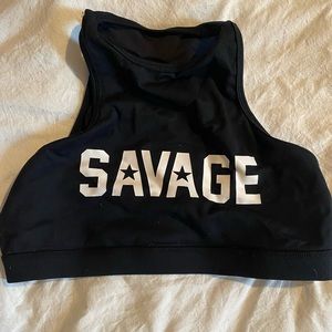 Savage Barbell high neck sports bra